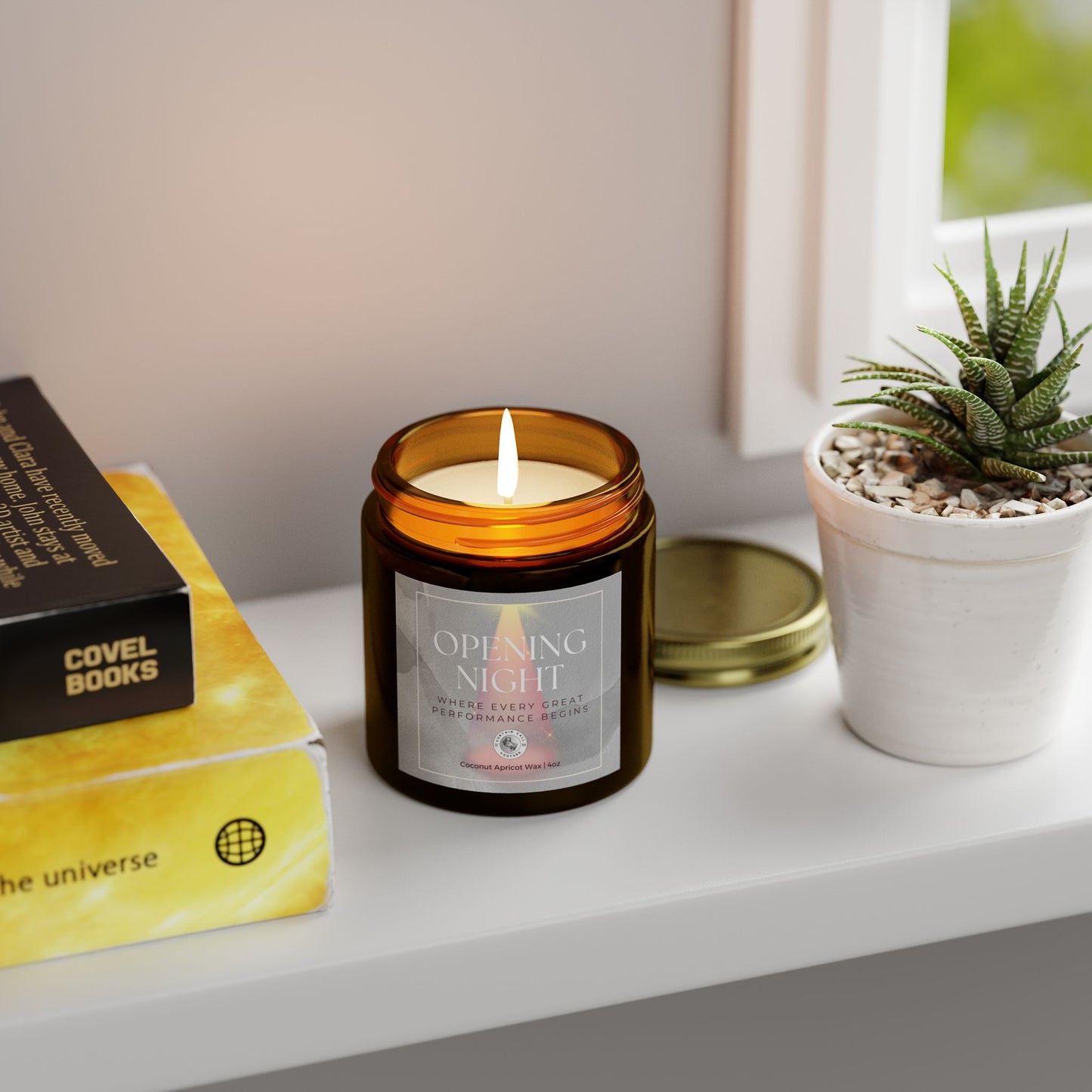 Opening Night Candle - Scented Candle - Coconut Apricot Wax - Theater Decor - Drama Gift - Musicals - Plays Gift - Theater Lover Gift