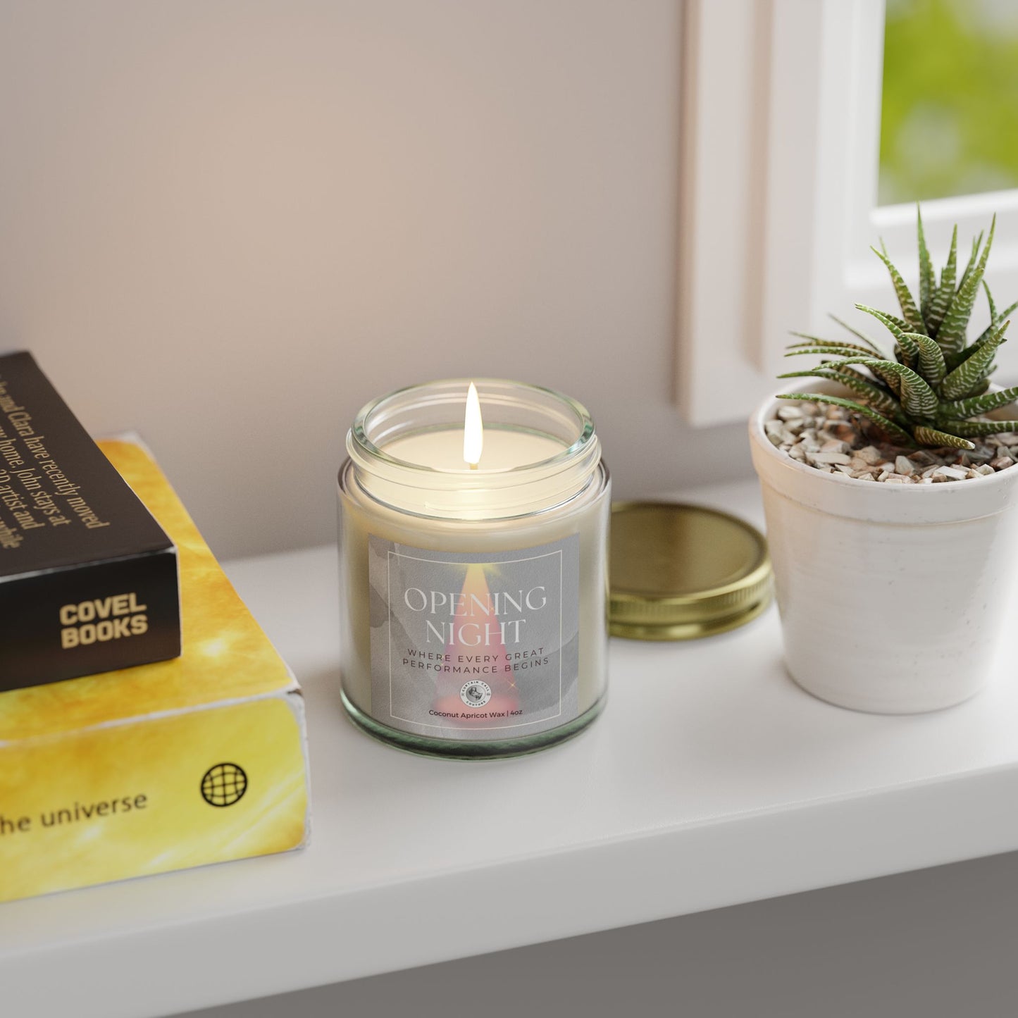 Opening Night Candle - Scented Candle - Coconut Apricot Wax - Theater Decor - Drama Gift - Musicals - Plays Gift - Theater Lover Gift