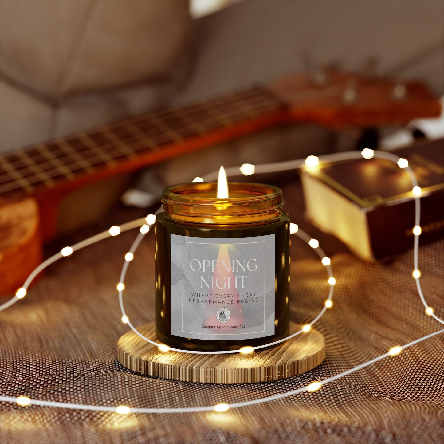 Opening Night Candle - Scented Candle - Coconut Apricot Wax - Theater Decor - Drama Gift - Musicals - Plays Gift - Theater Lover Gift