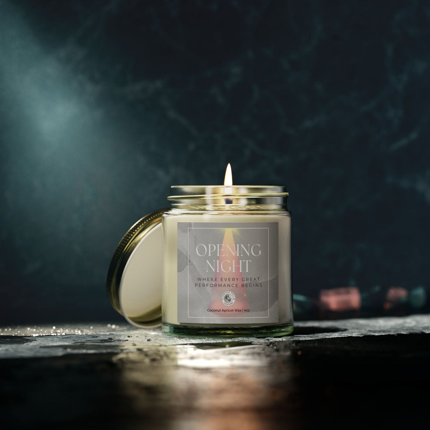Opening Night Candle - Scented Candle - Coconut Apricot Wax - Theater Decor - Drama Gift - Musicals - Plays Gift - Theater Lover Gift