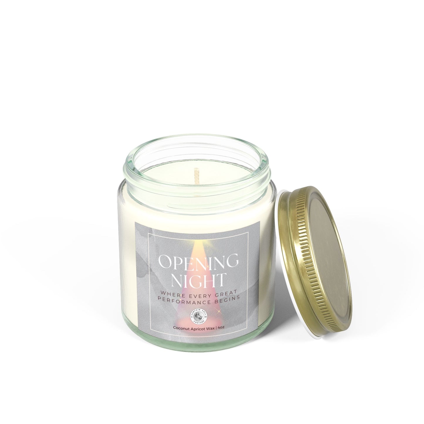 Opening Night Candle - Scented Candle - Coconut Apricot Wax - Theater Decor - Drama Gift - Musicals - Plays Gift - Theater Lover Gift