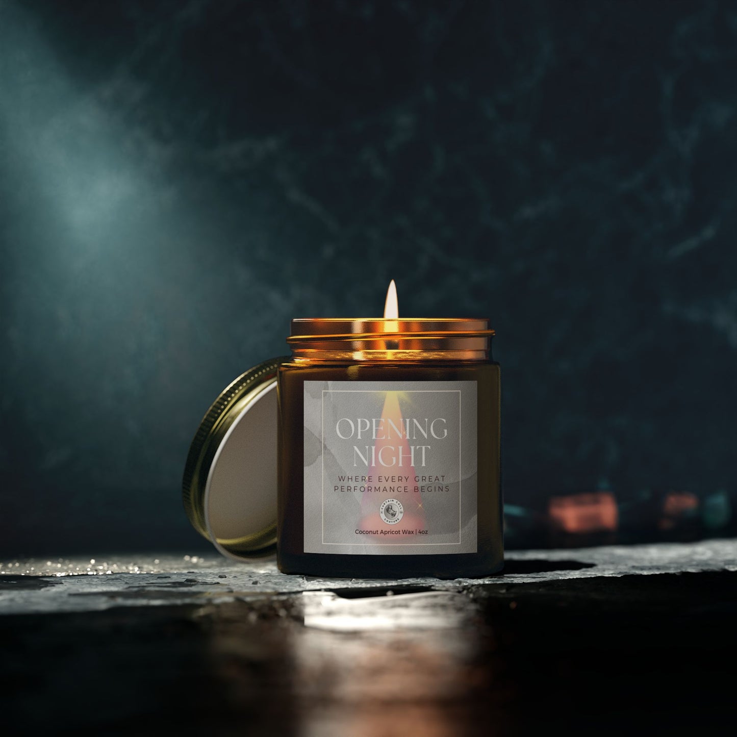 Opening Night Candle - Scented Candle - Coconut Apricot Wax - Theater Decor - Drama Gift - Musicals - Plays Gift - Theater Lover Gift