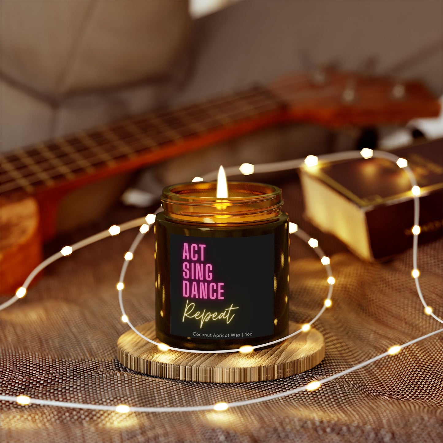 Act Sing Dance Repeat - Scented Candle for Theater Lovers, Actors, Dancers, and Performers, Gift for Drama Enthusiast & Musical Theater Fans