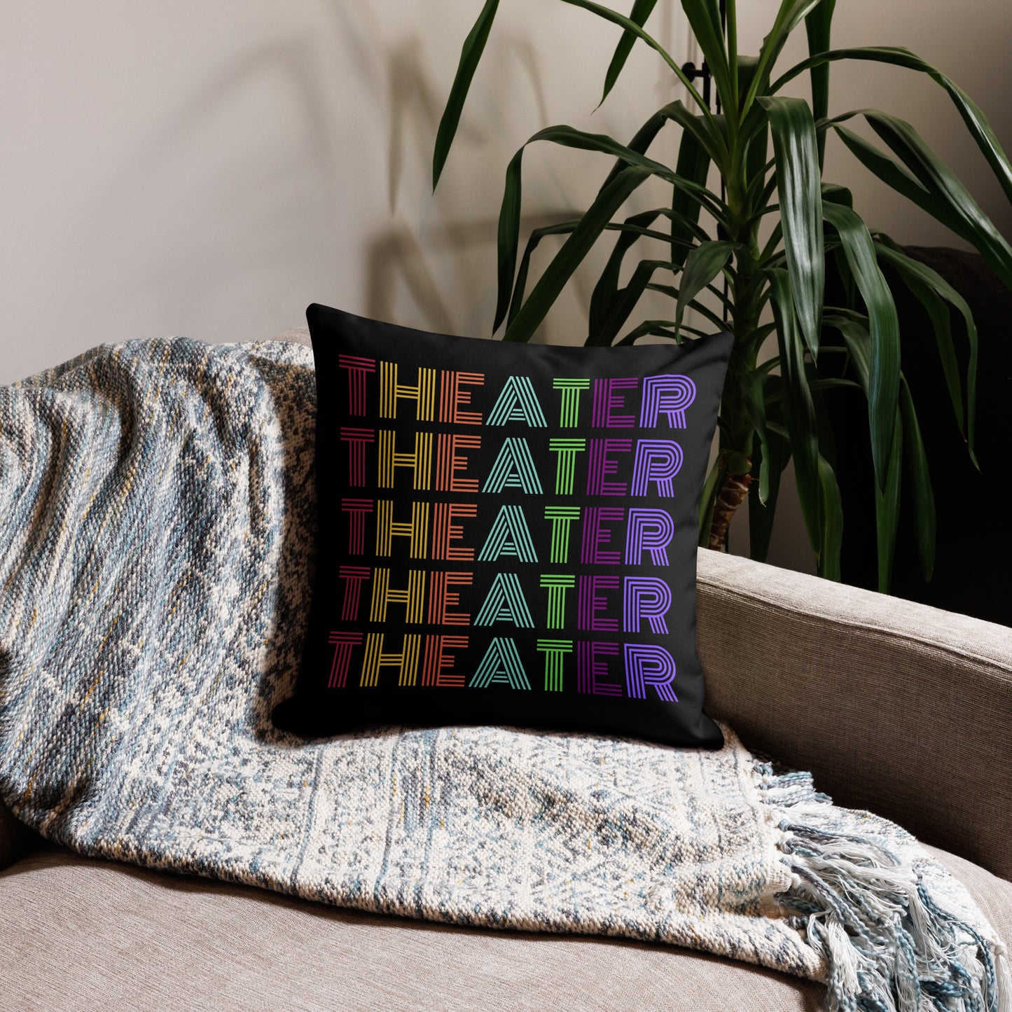 Theater Lover Colorful Pillow, Musical Drama Club Home Decor, Play Inspired Throw Pillow, Theater Student Gift