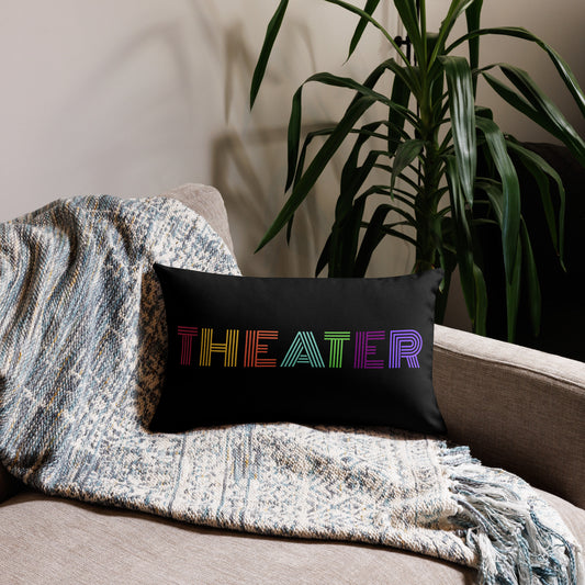 Colorful Theater Pillow for Theater Lover, Vibrant Drama Club Decor, Play inspired Cushion, Theater Student Gift