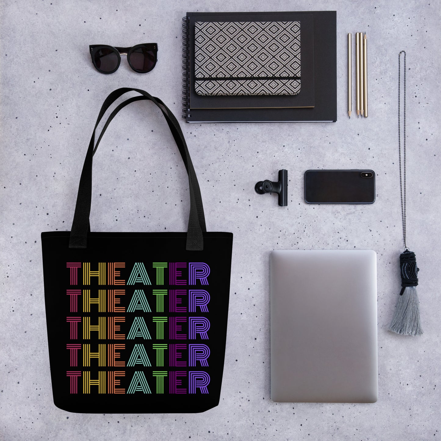 Theater Tote Bag, Colorful Drama Club Bag, Theater Lover Gift, Musical Play, Theater Student Backpack