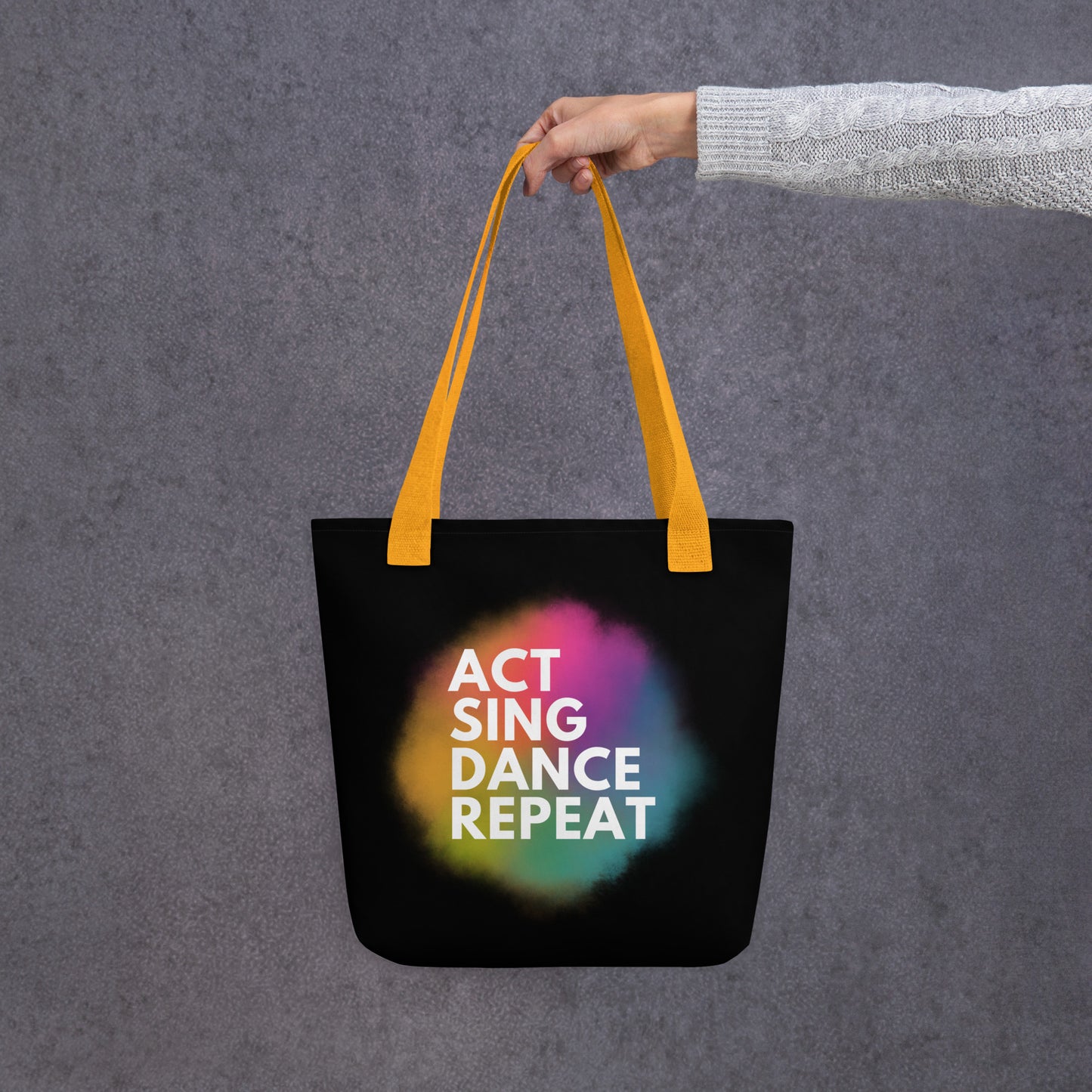 Graphic Act Sing Dance Repeat Bag, Actor Tote, Drama Gift, Musical Theater Student Bag