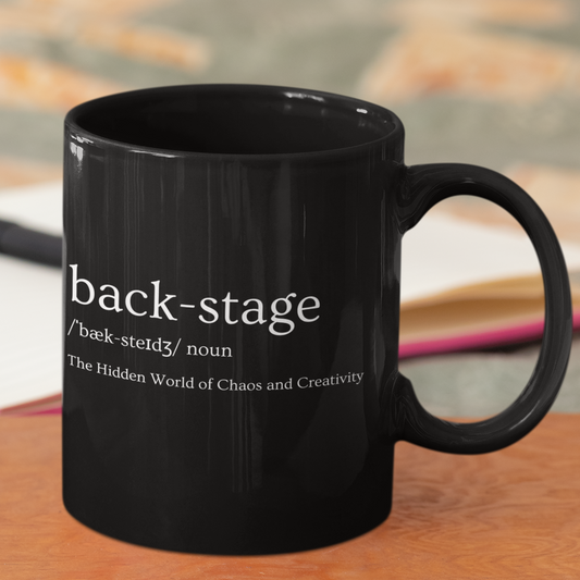 Theater Lover Glossy Mug, Backstage Definition Mug, Stage Crew Gift, Drama Student Mug, Musicals Gift, Plays Mug