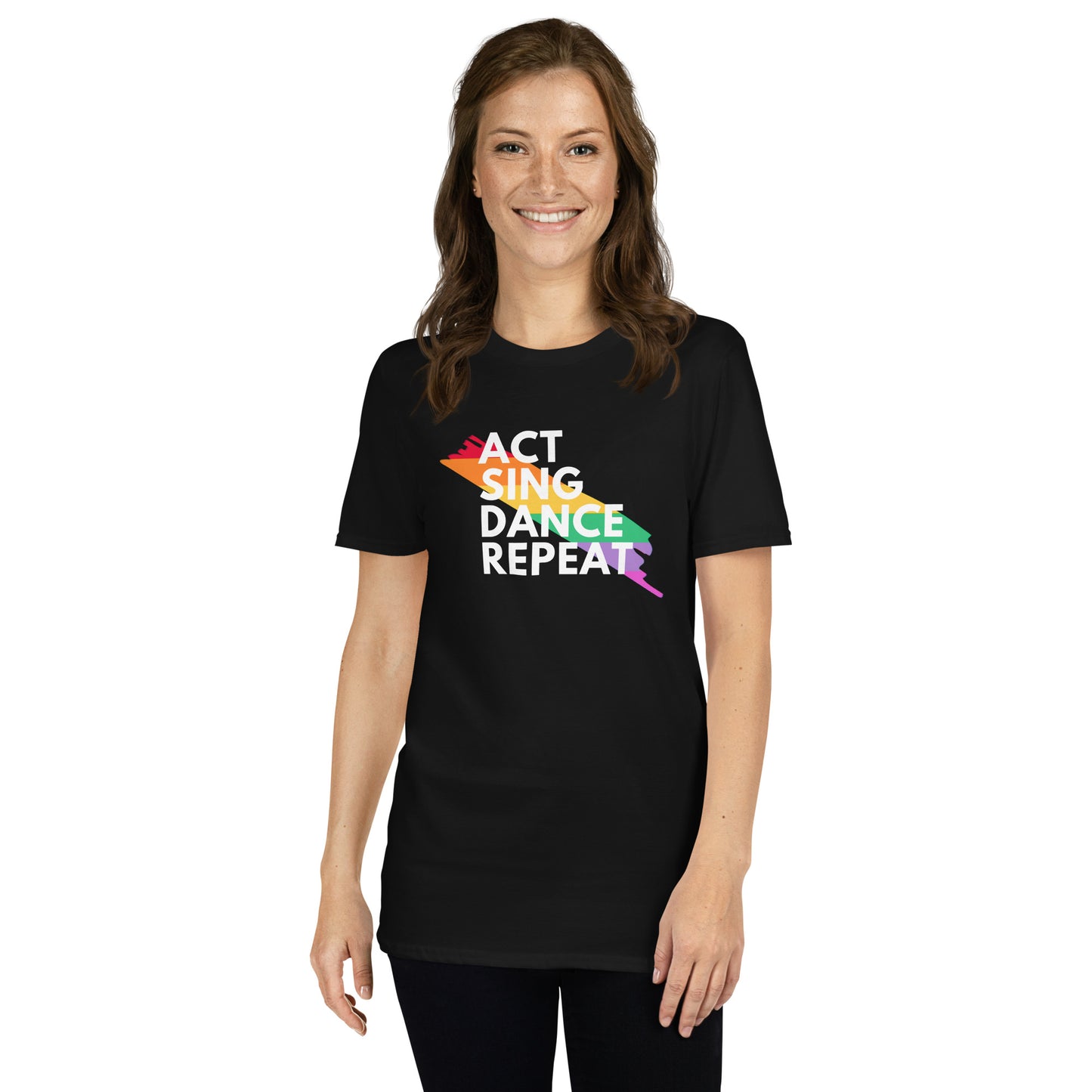 Act Sing Dance Repeat Shirt, Actor Tee, Drama Gift, Musical Theater Shirt, Rainbow Shirt