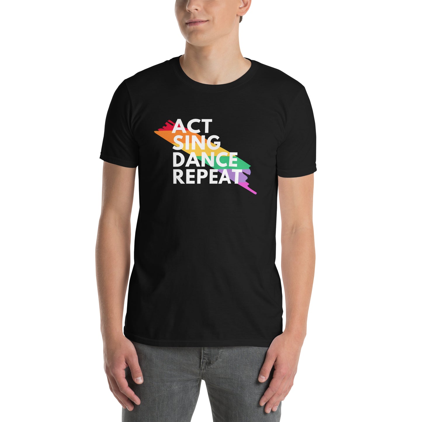 Act Sing Dance Repeat Shirt, Actor Tee, Drama Gift, Musical Theater Shirt, Rainbow Shirt