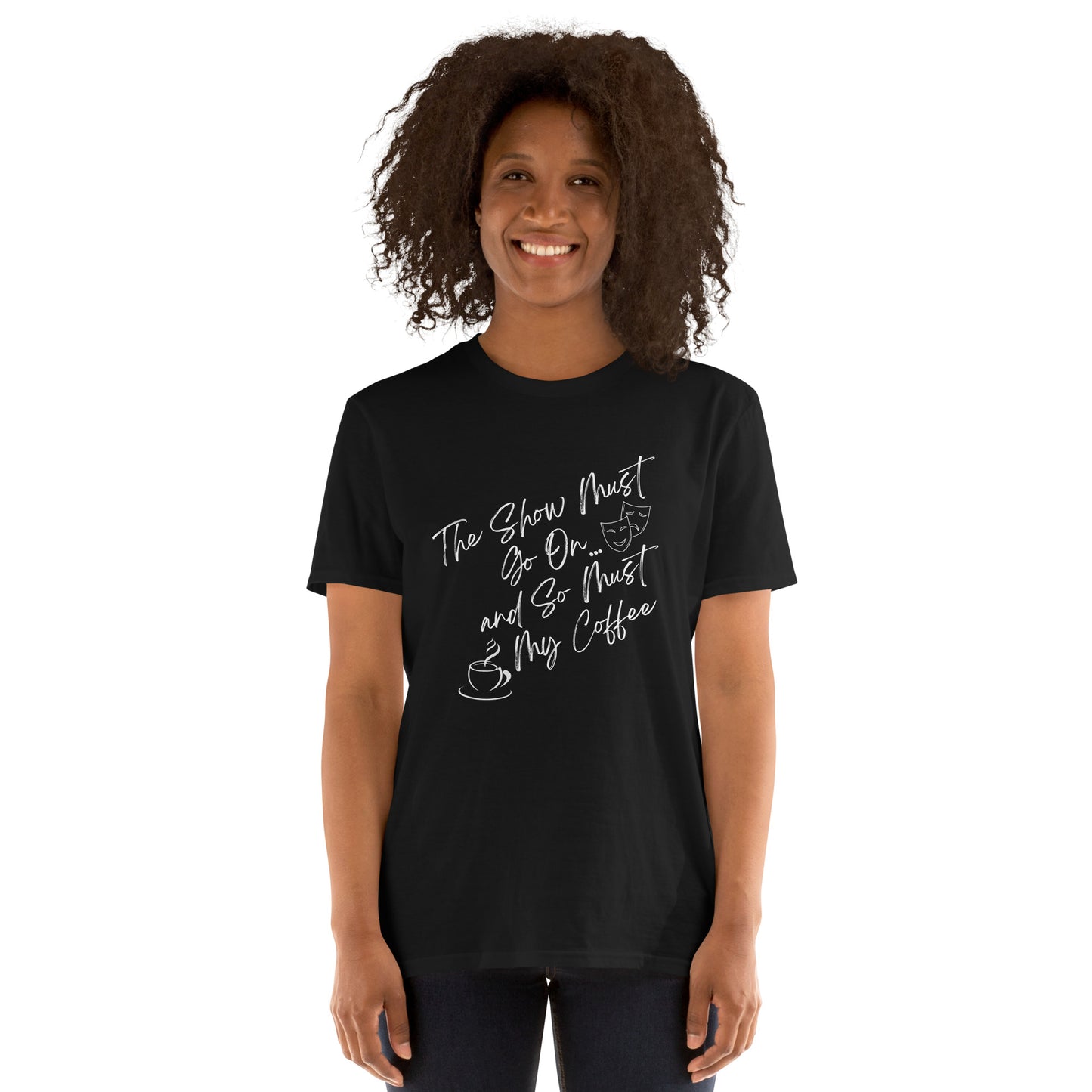 Theater Lover Coffee T-shirt, Musical Drama Tee, Theater Student Gift, Director Rehearsal Shirt, Theater & Coffee Shirt