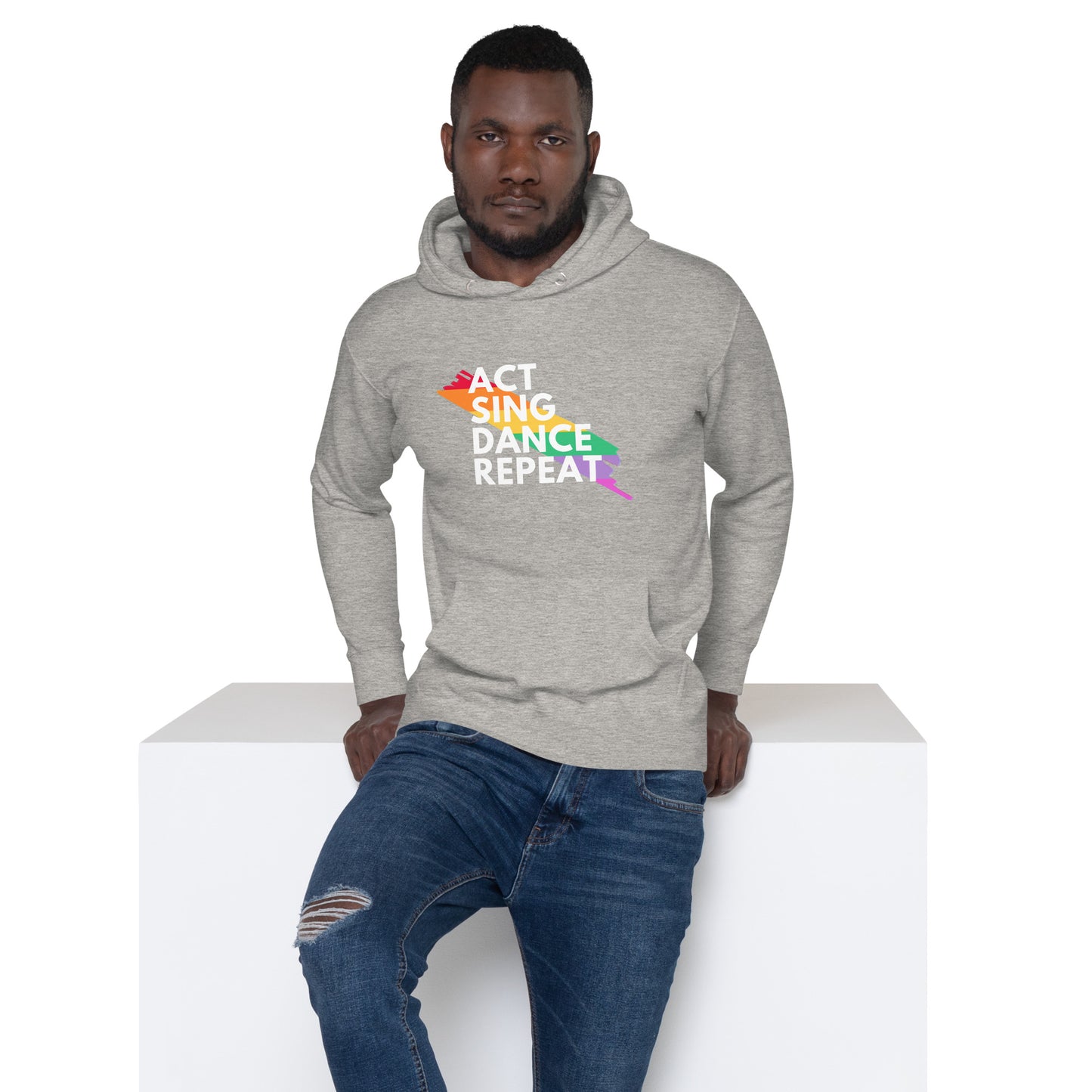 Rainbow Splash Unisex Theater Lover Hoodie, Act Sing Dance Repeat Sweatshirt, Musicals Drama Plays