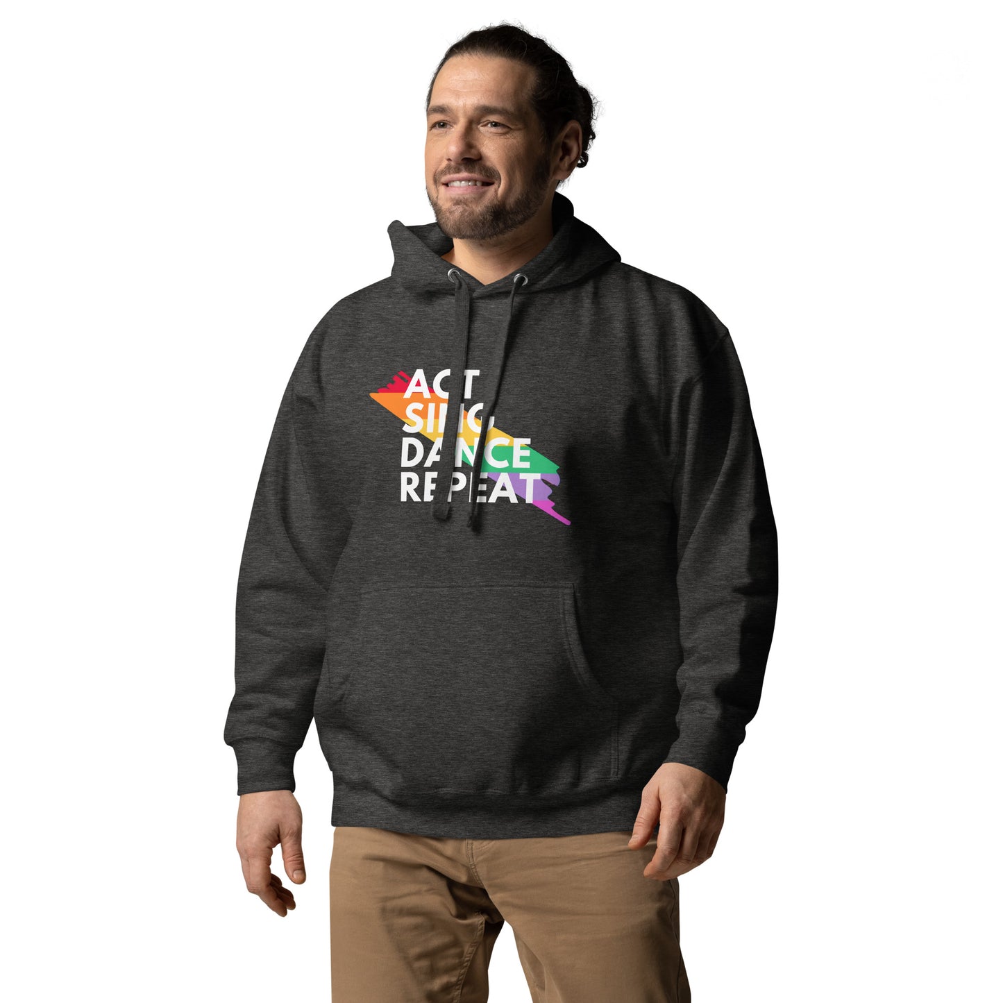 Rainbow Splash Unisex Theater Lover Hoodie, Act Sing Dance Repeat Sweatshirt, Musicals Drama Plays