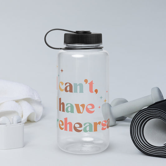 Theater Rehearsal Water Bottle, Drama Student Gift, Musicals Themed Drinkware, Play Practice Essential, Actor Gift Idea