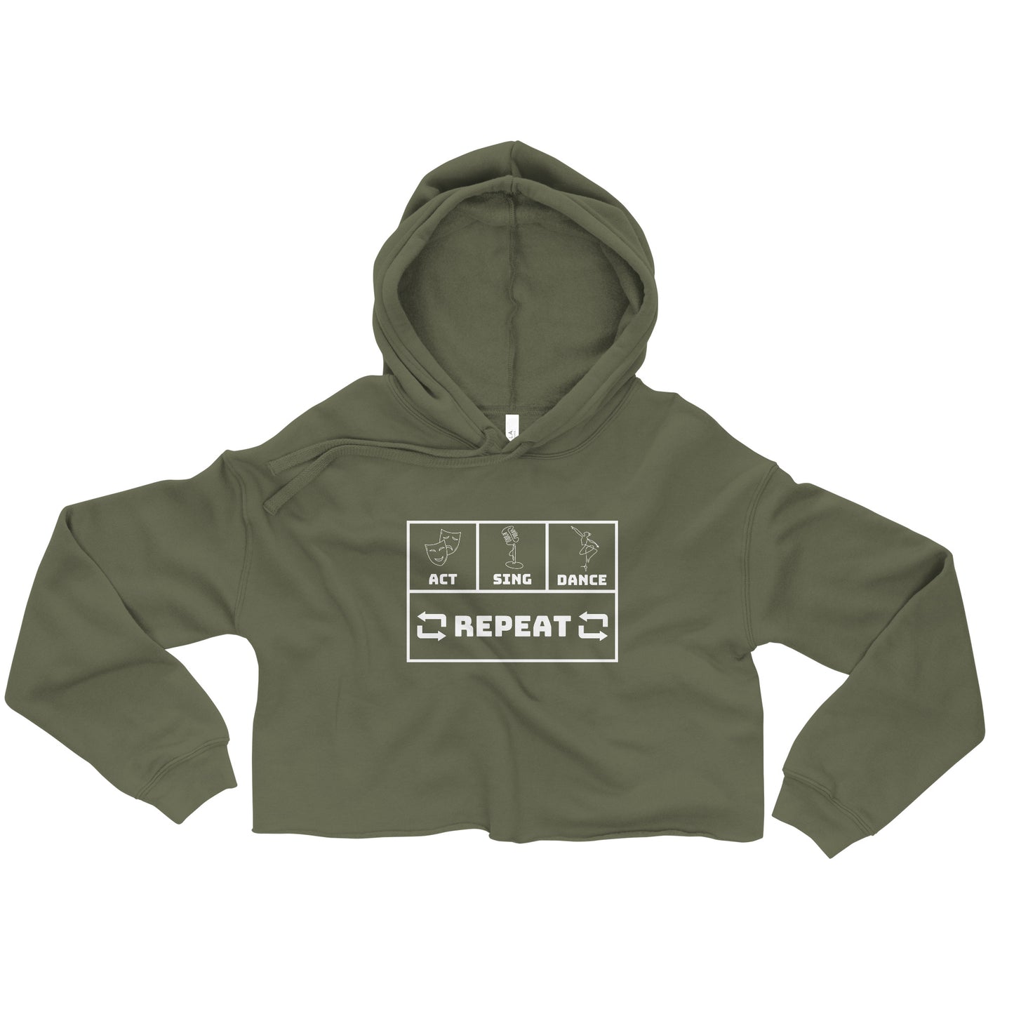 Act Sing Dance Repeat Crop Hoodie, Theater Actor Crop, Musical Performer Hoodie, Rehearsal Gear