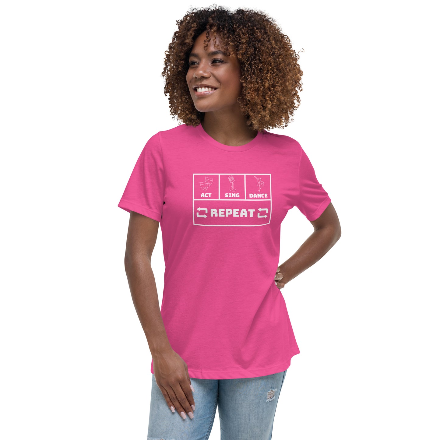 Act Sing Dance Repeat Women's Tee, Performer Shirt, Girl Musical Theater Gift, Women's Drama Club T-shirt